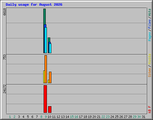 Daily usage for August 2026
