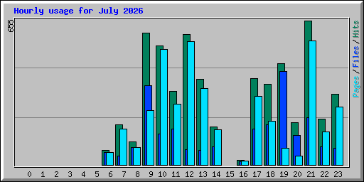 Hourly usage for July 2026