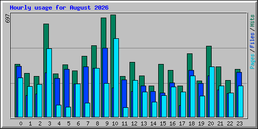 Hourly usage for August 2026